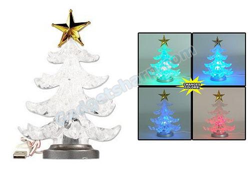 USB Powered Miniature Christmas Tree w/Multicolor LEDs