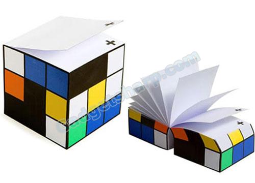 Rubiks Cube Inspired Colorblock Note Cube