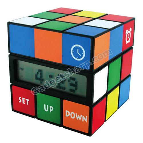 Rubik?s Cube Alarm Clock with Thermometer