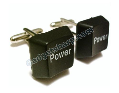 Power Black Keyboard Keys Cufflinks