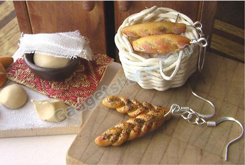 Poppy Seed Crusted Challah Bread Earrings