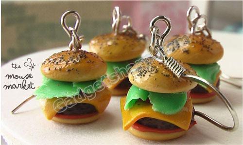 Gourmet Quarter Pounder with Cheese Earrings