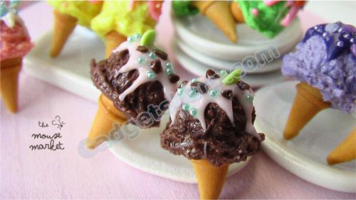 Mint Chocolate Chip Ice Cream Earrings