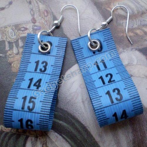 Measuring Up- Measuring Tape Dangly Earrings