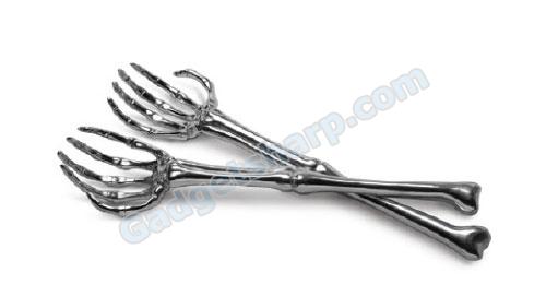 Skeleton hand serving forks for Mignolian diners