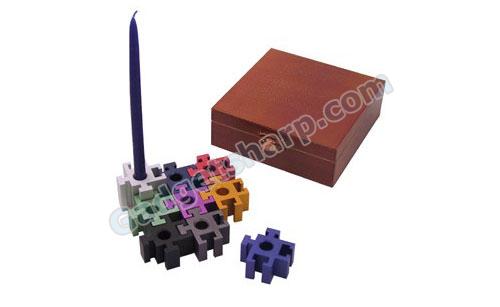 Anodized Aluminum Puzzle Menorah