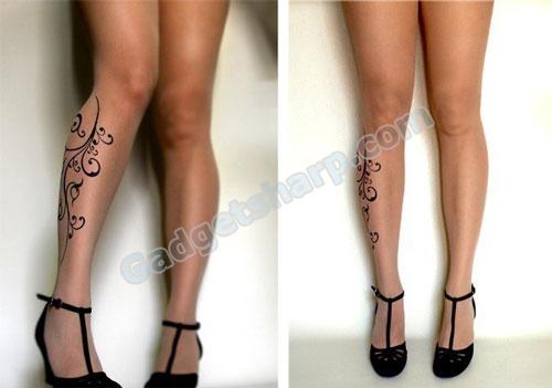 TATTOO body color tight knee-high socks