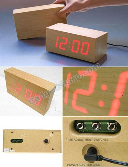 Wooden LED clock