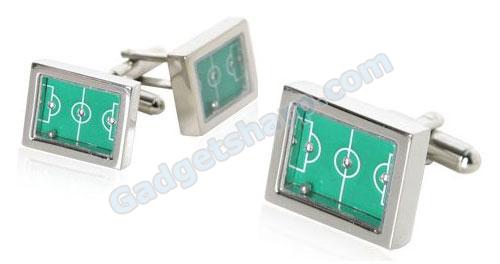 Real Soccer Football Game Silver Cufflinks