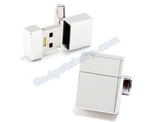 2GB USB Flash Drive USB Silver Cufflinks