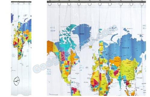 Home World Map Shower Curtain