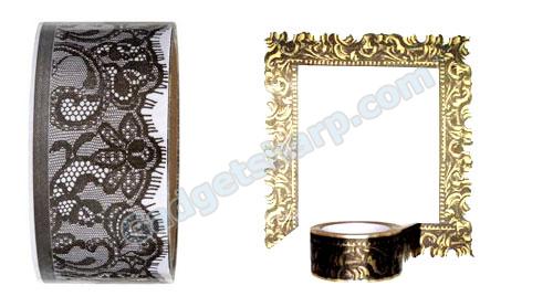 Black Lace decorative packing tape