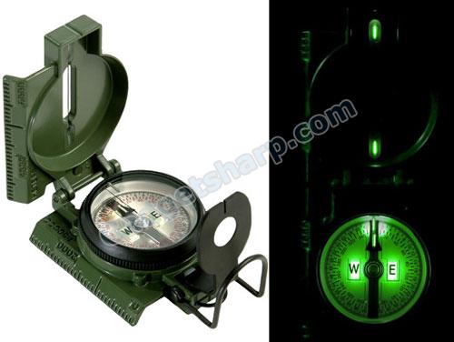 Military Style Lensatic Marching Compass With Pouch