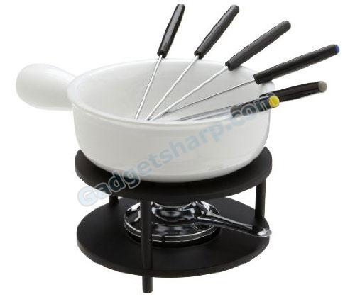 Kitchen Supply 10-Piece Ceramic Cheese-Fondue Set