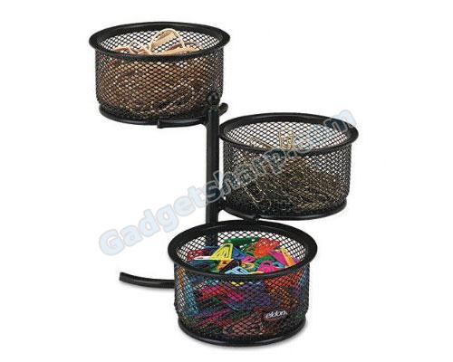 RolodexTM 3-Tier Wire Mesh Swivel Tower Paper Clip Holder