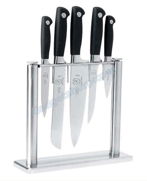 Mercer Cutlery Genesis 6-Piece Knife Set with Tempered-Glass Block
