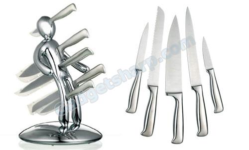 The Ex 5-Piece Knife Set with Limited Edition Chrome Holder