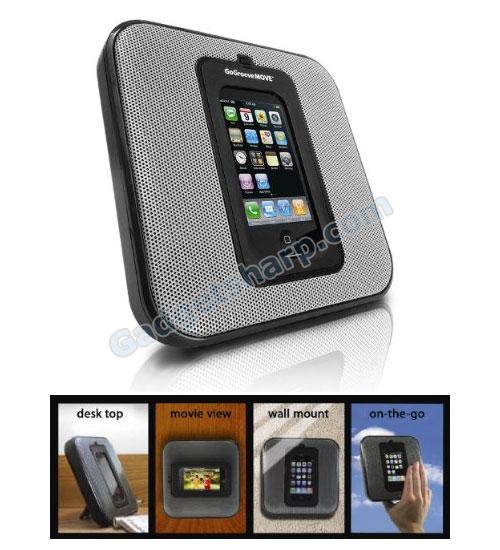 GoGroove MOVE Sleek Portable and Wall Mountable SonusMAX Speaker System for iPhone/iPod Touch/iPod/Nano