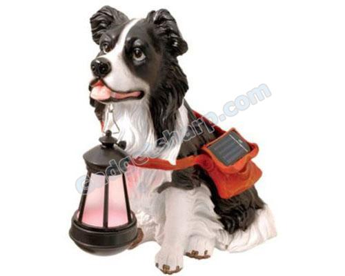 Solar Powered Glowing Dog Lamp Border Collie