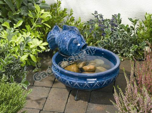 Solar Powered Ceramic Fish Fountain