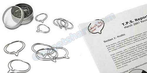 Talk Bubble Clip Conversational Paperclips