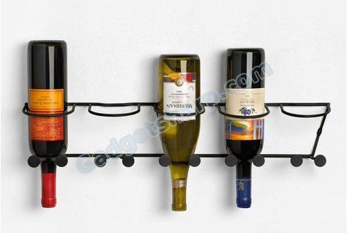 Wall Mount 5-Bottle Wine Rack - Black