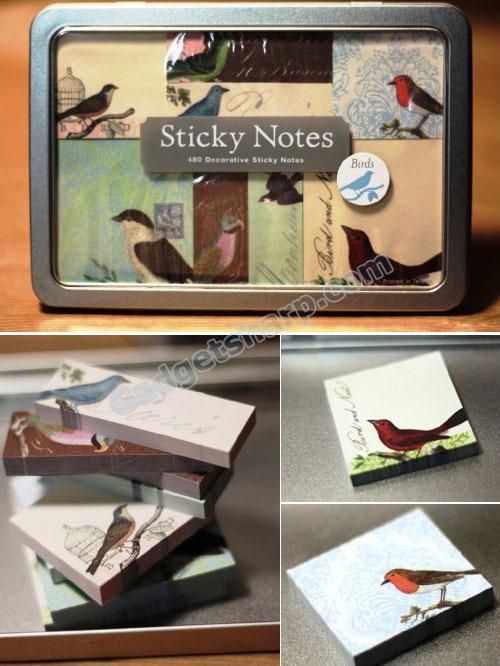 Cavallini Sticky Notes Set - Birds