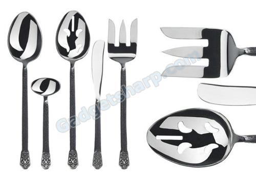 Gourmet Settings Avalon 5 pc Stainless Steel Hostess set