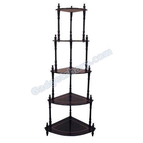 Ore International Cherry 5-Tier Corner Stand