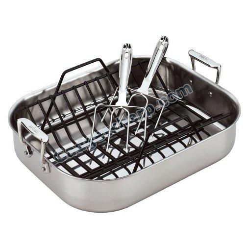 All-Clad Stainless Roasting Pan with Rack and Turkey Forks
