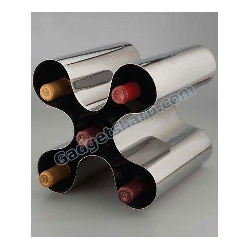 Nambe Morphik Staineless Steel Wine Rack