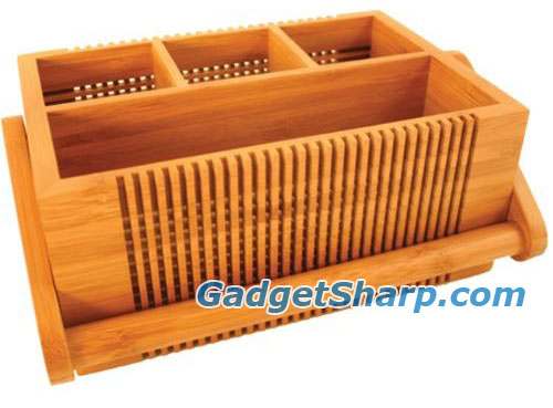 Totally Bamboo Lattice Flatware Caddy