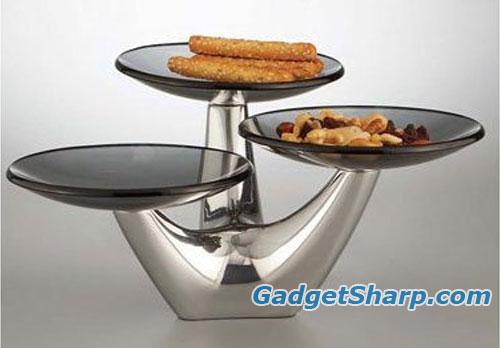 Nambe Morphik 3-Tier Condiment Server