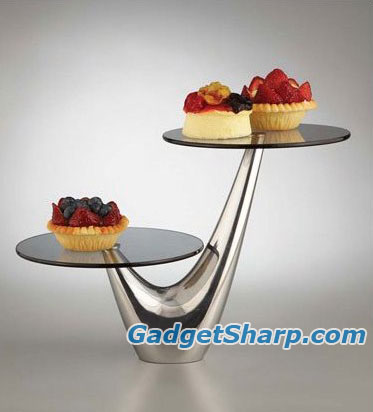 Nambe Morphik Cake 2-Tier Server