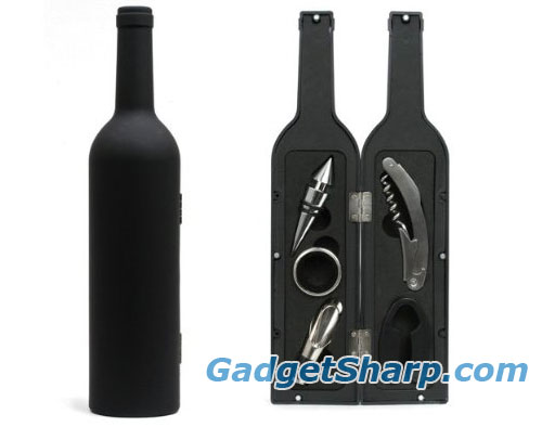 Kikkerland 5-Piece Wine Bottle Accessory Set