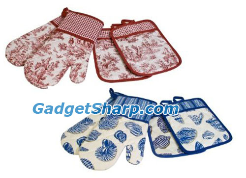 Waverly 2-Piece Oven Mitt and 2-Piece Pot Holder Set