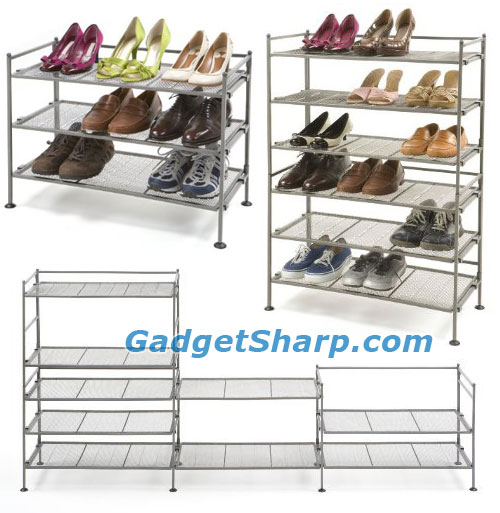 Seville Classics SHE15905 3-Tier Iron Shoe Utility Rack