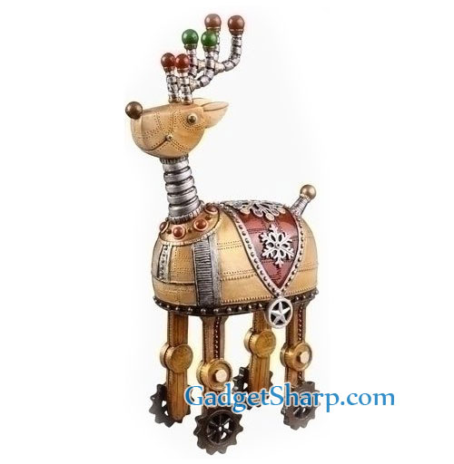 Pack of 2 Retro Decorative Reindeer Robot