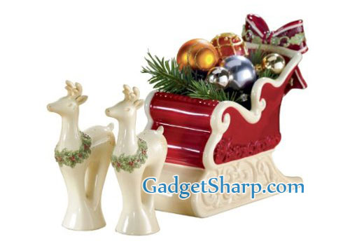 Sleigh Candy Dish, Reindeer Salt and Pepper Gift Set, 3 Piece