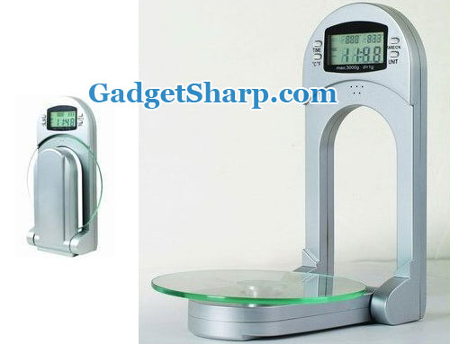 NewLine Space Saver Digital Glass Kitchen Scale