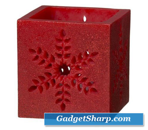 Red Snowflake Luminary Tealight Candle Holder