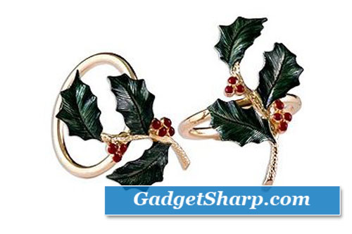 Holly Napkin Rings 4 Pack