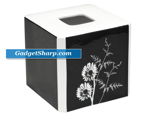 Exposed Floral Ceramic Tissue Box