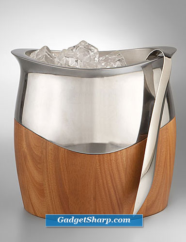 Nambe Cradle Ice Bucket with Tongs