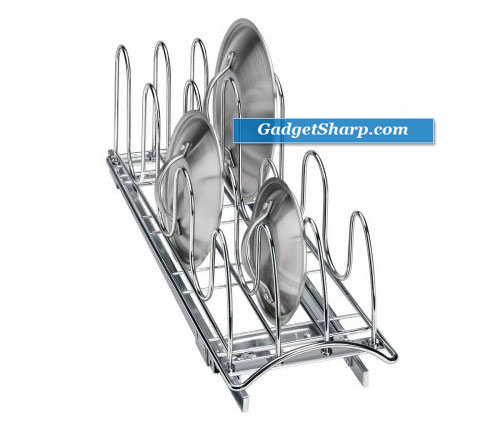 Chrome Roll-Out Lid/Tray Organizer
