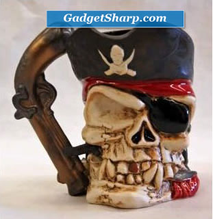 Pirate with Gun Handle 24 oz Tankard Mug