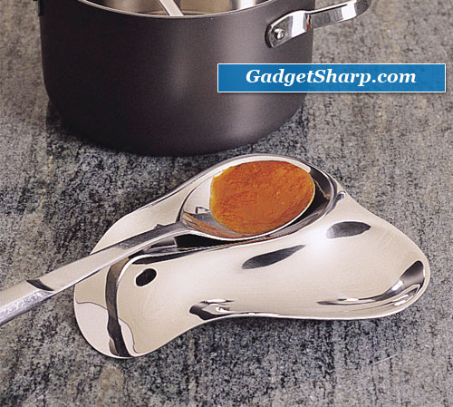 RSVP Stainless Steel Double Spoon Rest