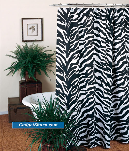 Zebra Shower Curtain Set