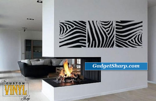 Zebra Print Panels Vinyl Wall Art Decal Sticker Decor