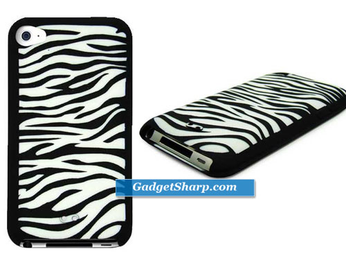 Apple Ipod Touch Zebra Print Silicone Skin Case cover